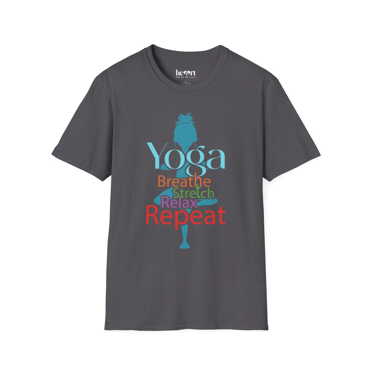 Breathe, Stretch, Relax, Repeat – Minimalist Yoga T-Shirt 🧘‍♀️✨