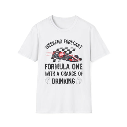 F1 Weekend Forecast Tee – Formula 1 & Beer Sports Graphic T‑Shirt