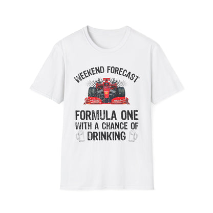 Formula 1 Weekend Forecast T-Shirt – F1 Racing & Drinking Shirt for Motorsport Fans