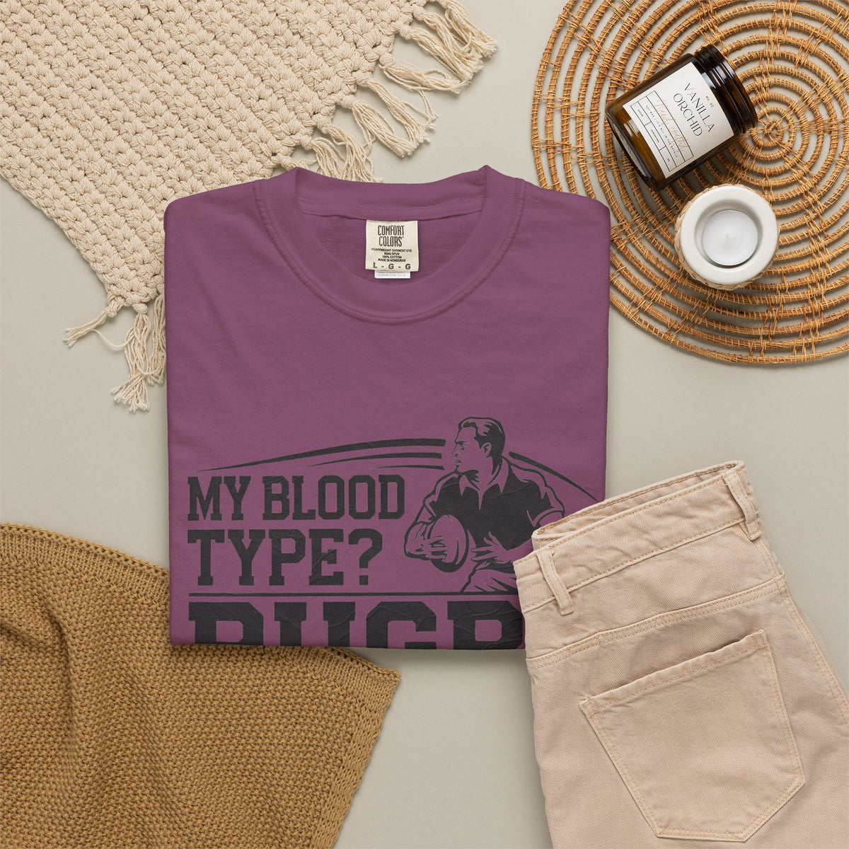 My Blood Type? Rugby Positive Version 3 T-Shirt 🏉| Funny Rugby Enthusiast Tee