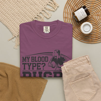 My Blood Type? Rugby Positive Version 3 T-Shirt 🏉| Funny Rugby Enthusiast Tee