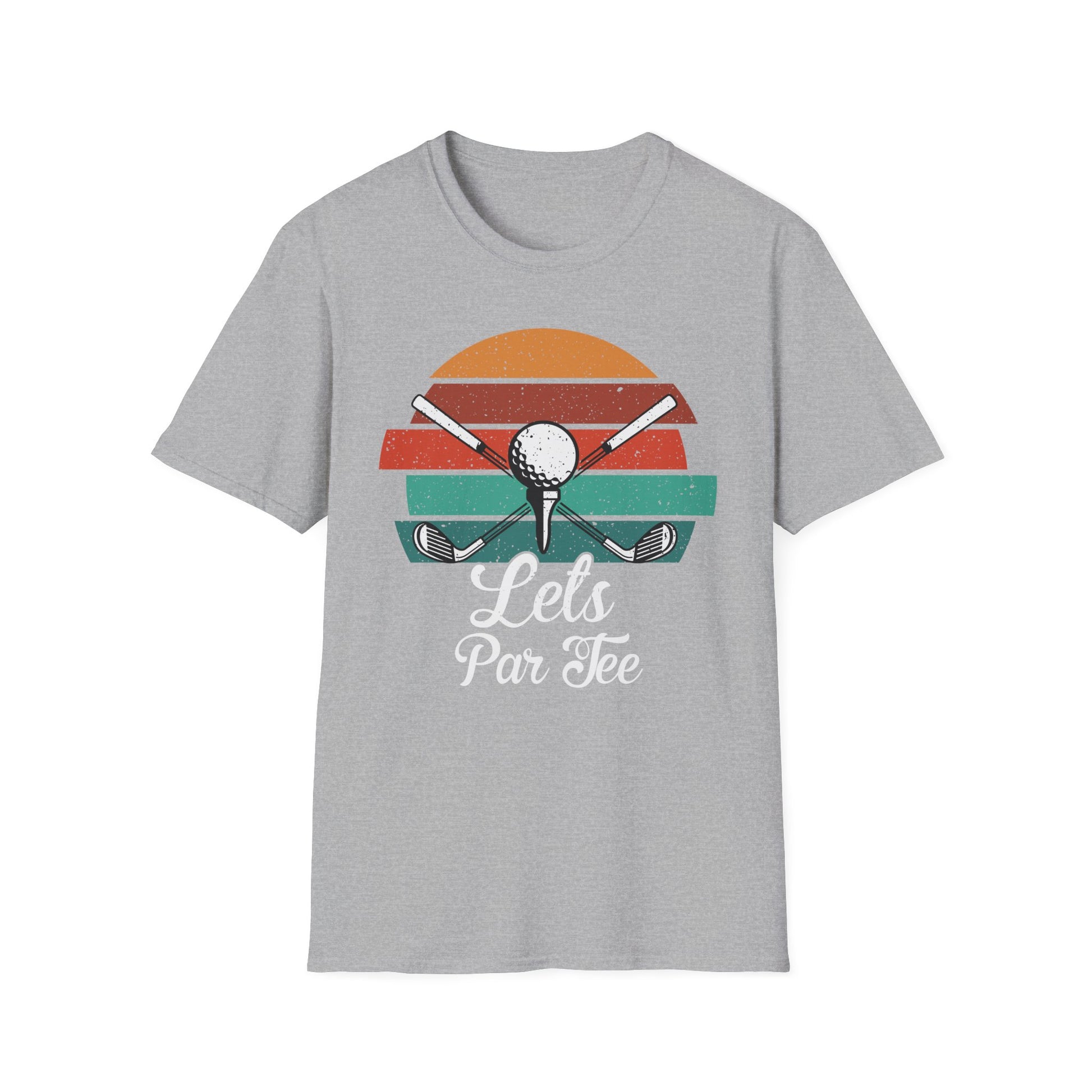 Let’s Par-tee Golf Tee – Funny golf party sports graphic T-shirt in Sport Grey