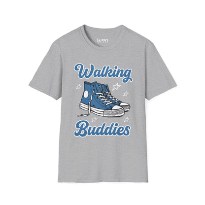 Walking Buddies Blue Shoes T-Shirt 👟🚶‍♀️ | Fun Fitness & Friendship Tee