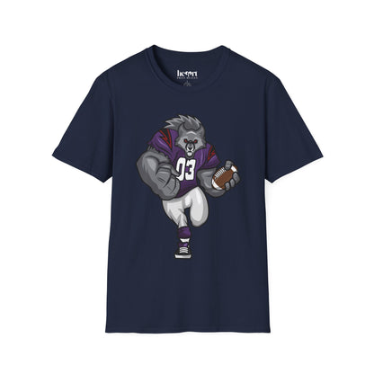 Big Bad Wolf American Football Mascot T-Shirt – Bold Sports Fan Apparel 🏈🐺
