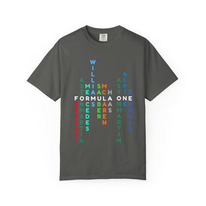 Formula 1 Teams T-Shirt – F1 Grid Word Art Racing Shirt for Motorsport Fans