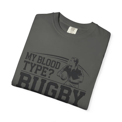 My Blood Type? Rugby Positive Version 3 T-Shirt 🏉| Funny Rugby Enthusiast Tee