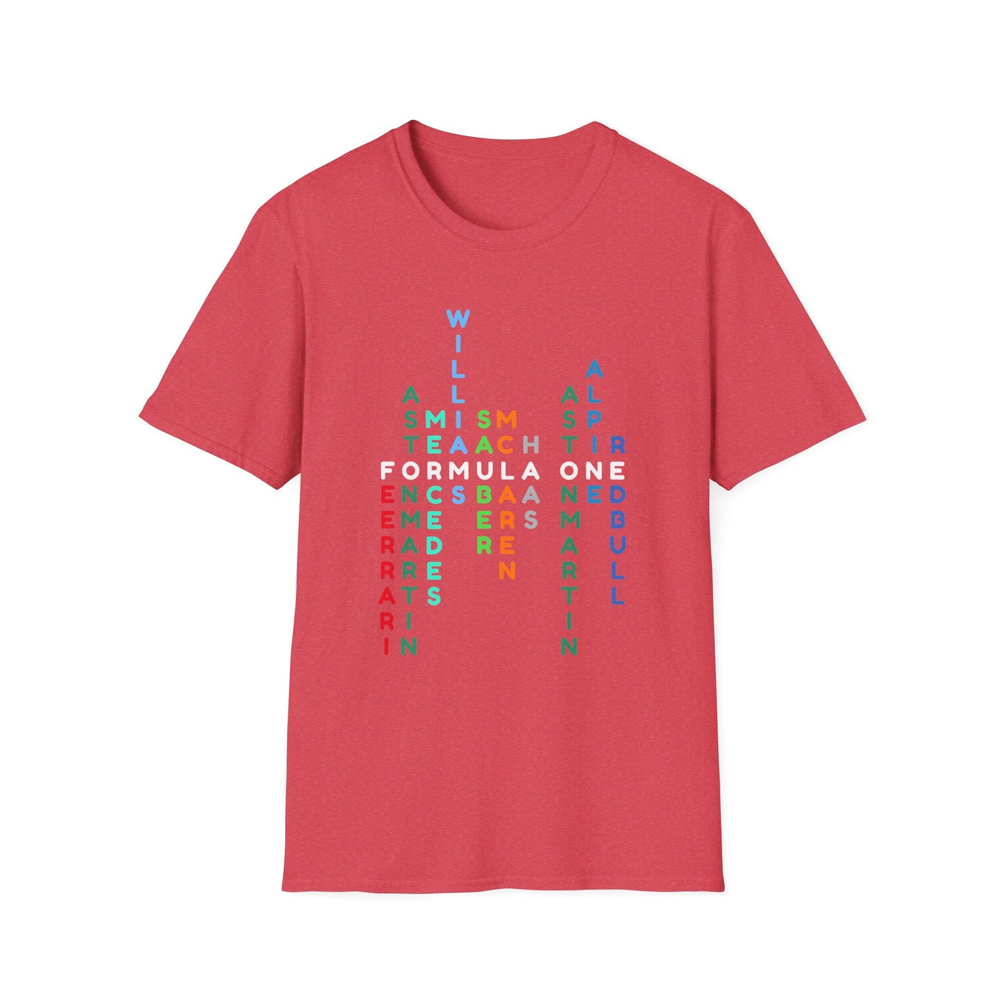 Formula 1 Team Word Art T-Shirt – Unique Grid Design for F1 Fans