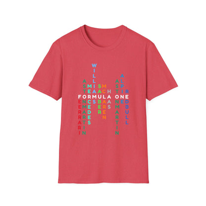 Formula 1 Team Word Art T-Shirt – Unique Grid Design for F1 Fans