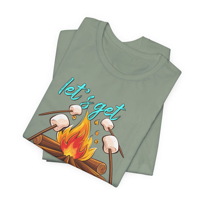 Let’s Get Toasted Campfire T-Shirt – Funny Camping Graphic Tee for Outdoor Lovers