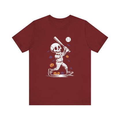 Skeleton Halloween Baseball T-shirt