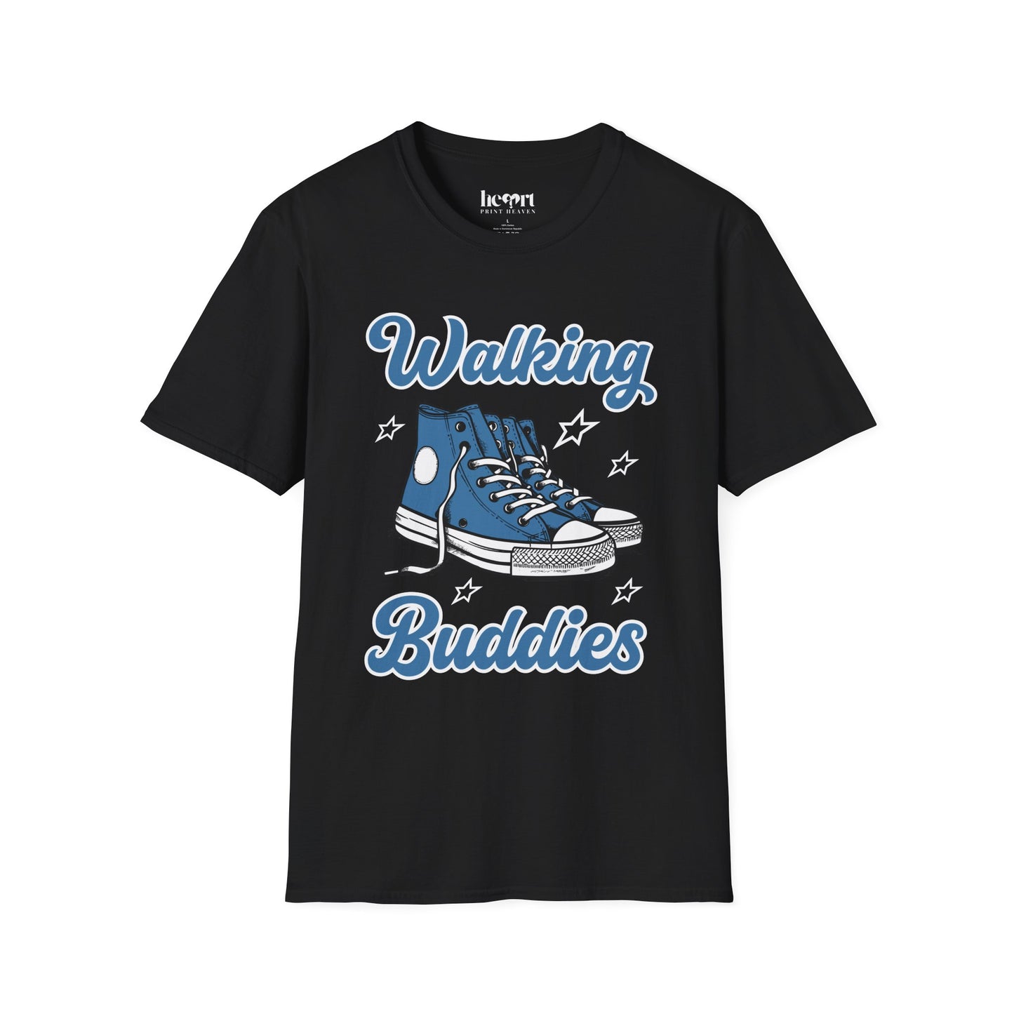 Walking Buddies Blue Shoes T-Shirt 👟🚶‍♀️ | Fun Fitness & Friendship Tee