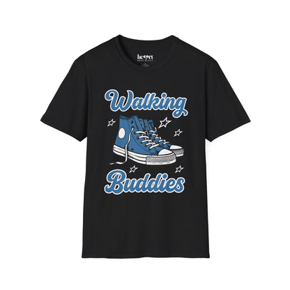 Walking Buddies Blue Shoes T-Shirt 👟🚶‍♀️ | Fun Fitness & Friendship Tee
