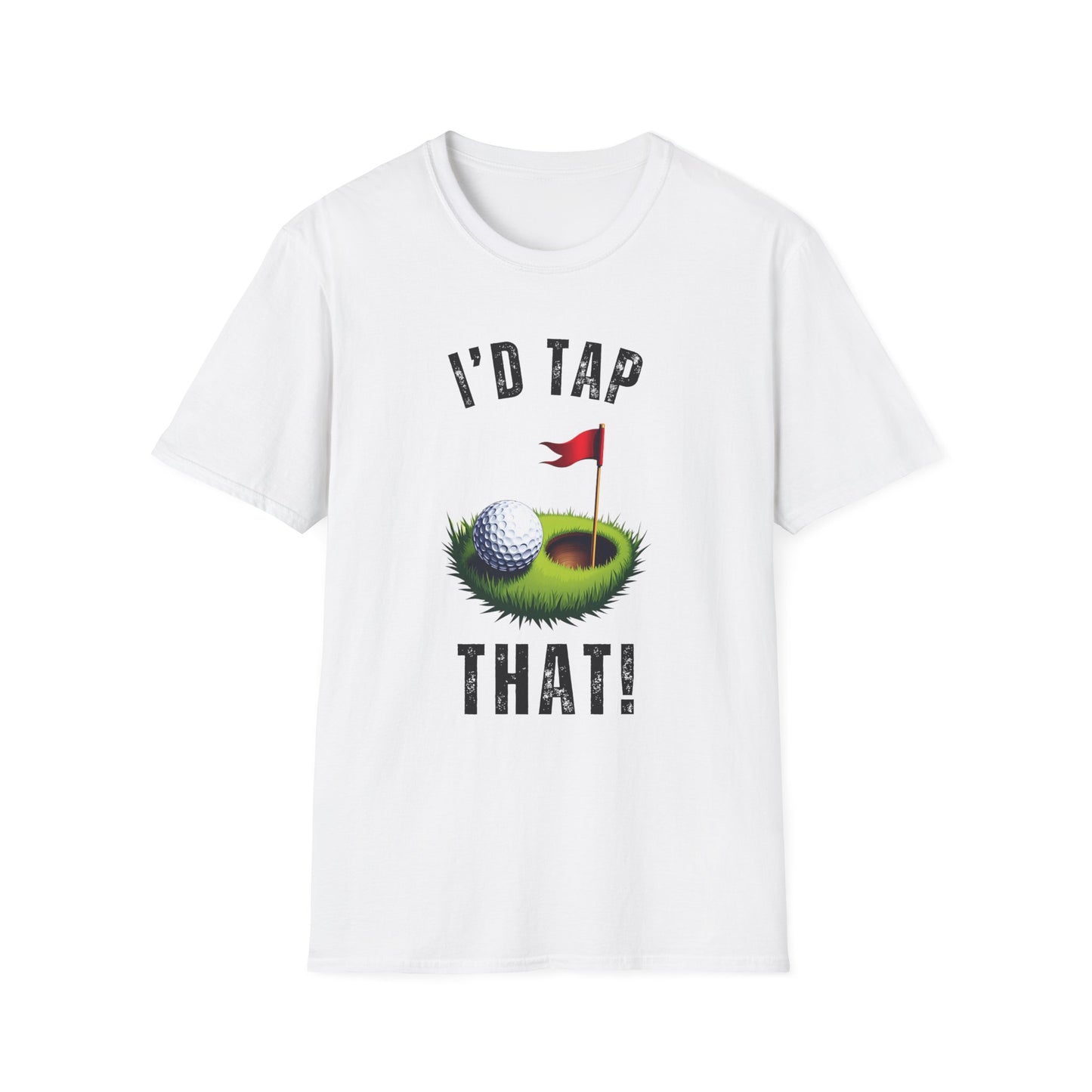 I’d Tap That Golf Tee – Funny putting pun sports graphic T‑shirt in White
