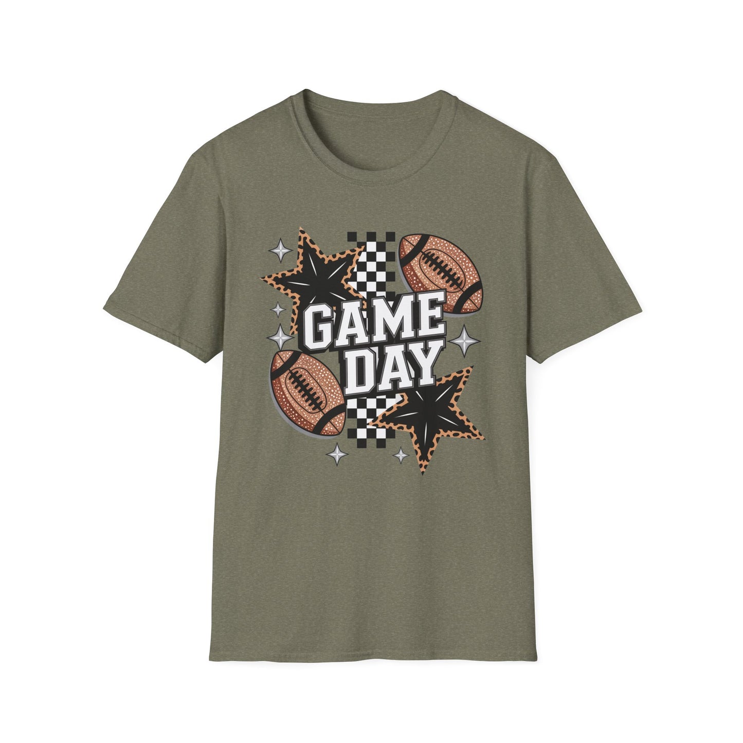 Game Day Leopard Football Tee – Women's & Men's Football Graphic T-Shirt
