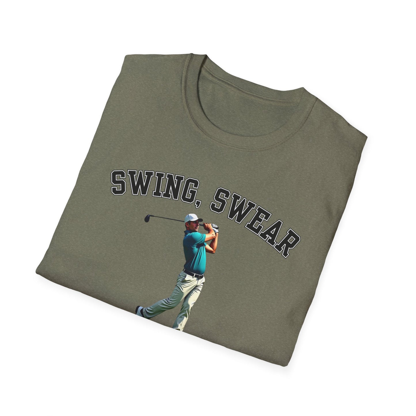 Swing Swear Look For Ball Repeat Golf Tee – Funny Golf Humor Sports T-Shirt