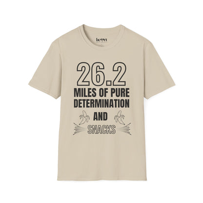 26.2 Miles of Pure Determination And Snacks – Funny Marathon Running T-Shirt