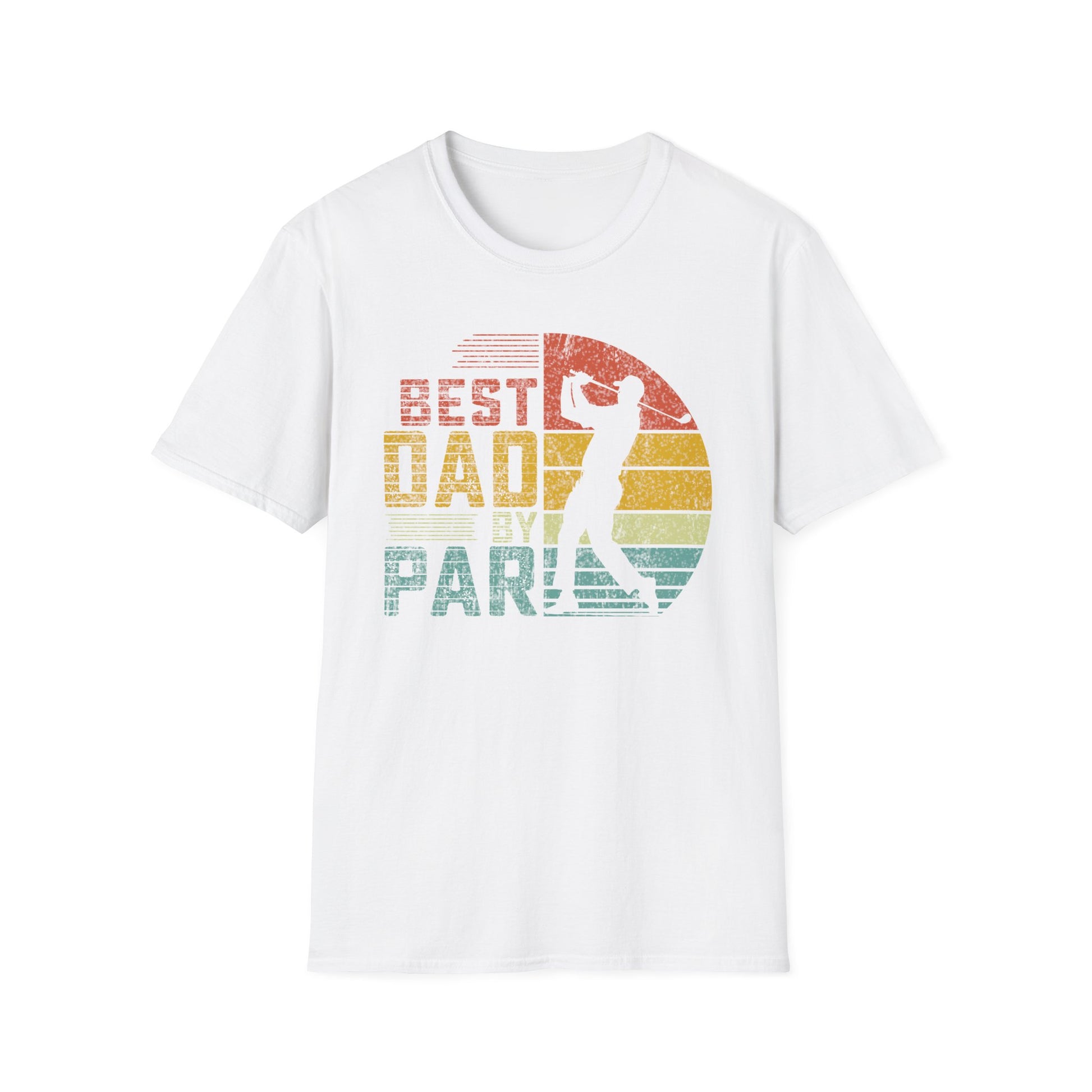 Best Dad By Par Golf Tee – funny golf dad sports graphic T-shirt in White