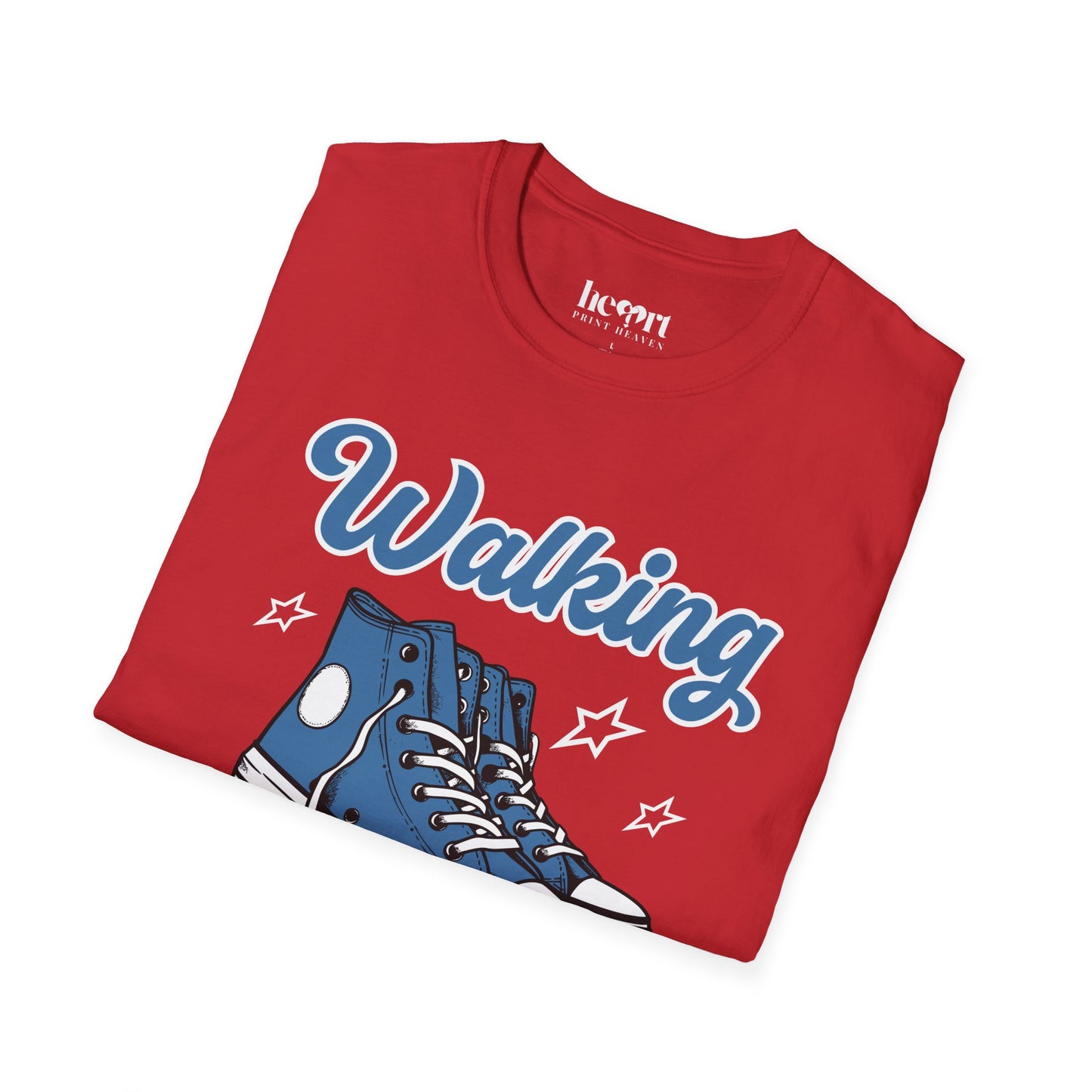 Walking Buddies Blue Shoes T-Shirt 👟🚶‍♀️ | Fun Fitness & Friendship Tee