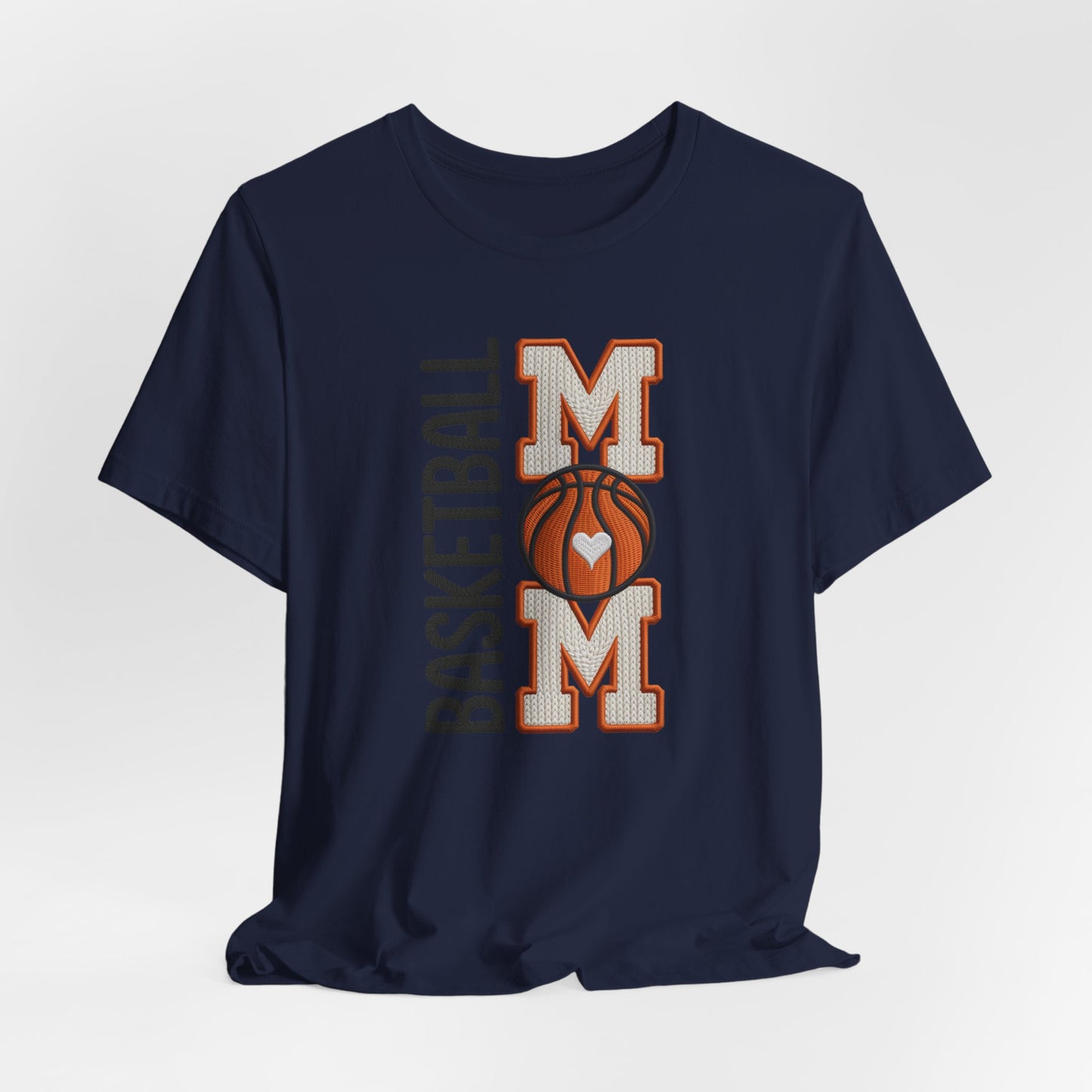 Basketball Mom Faux Embroidery T-Shirt – Game Day Sports Mom Tee