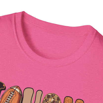 Touchdown Season Football T-Shirt – Retro Glitter Smiley Game Day Tee