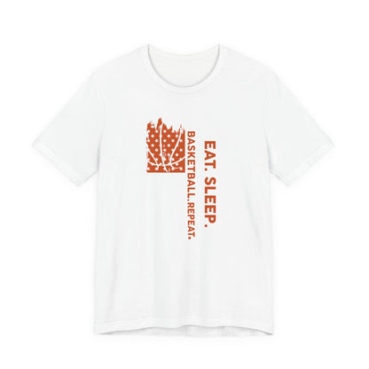 Eat Sleep Basketball Repeat Basketball American Flag T-Shirt