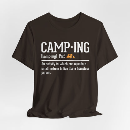 Funny Camping Definition Shirt – Sarcastic Outdoor Tee
