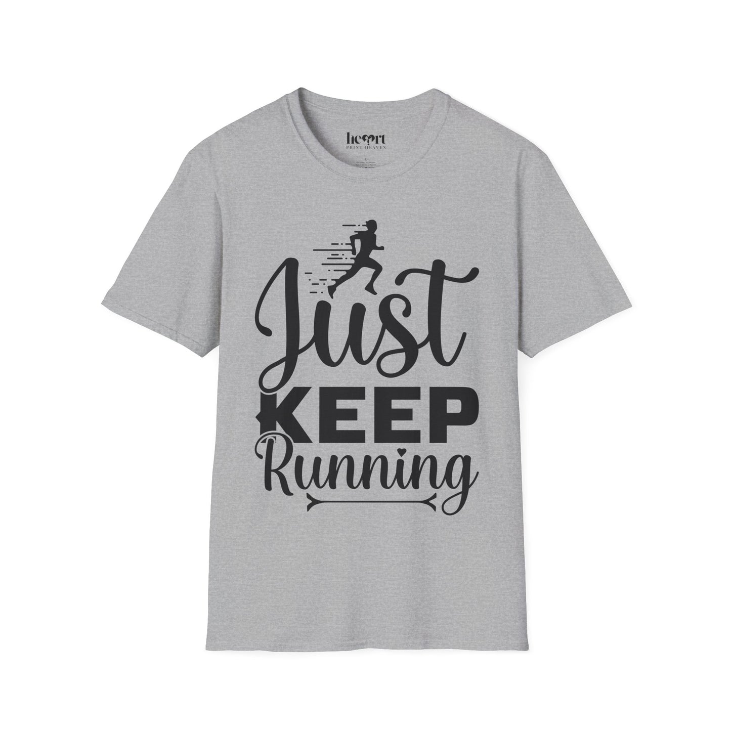 Just Keep Running T-Shirt – Motivational Running Shirt for Marathon & Fitness Enthusiasts