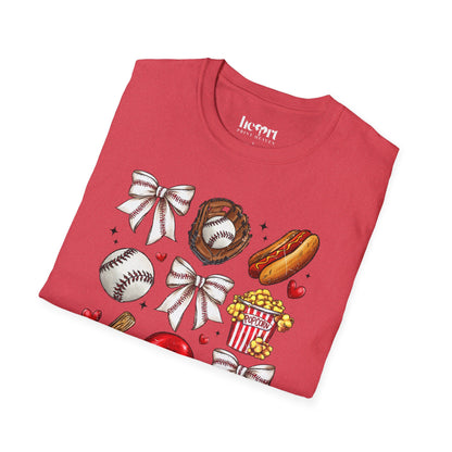 Glitter Baseball Sports T-Shirt – Sparkly Baseball Tee for Fans & Players