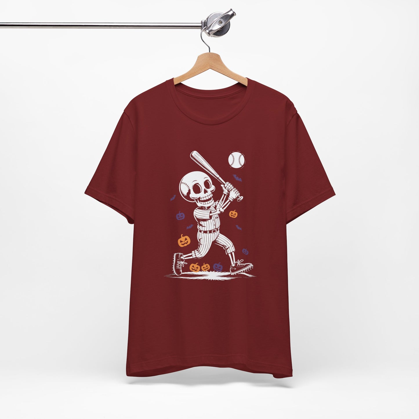 Skeleton Halloween Baseball T-shirt