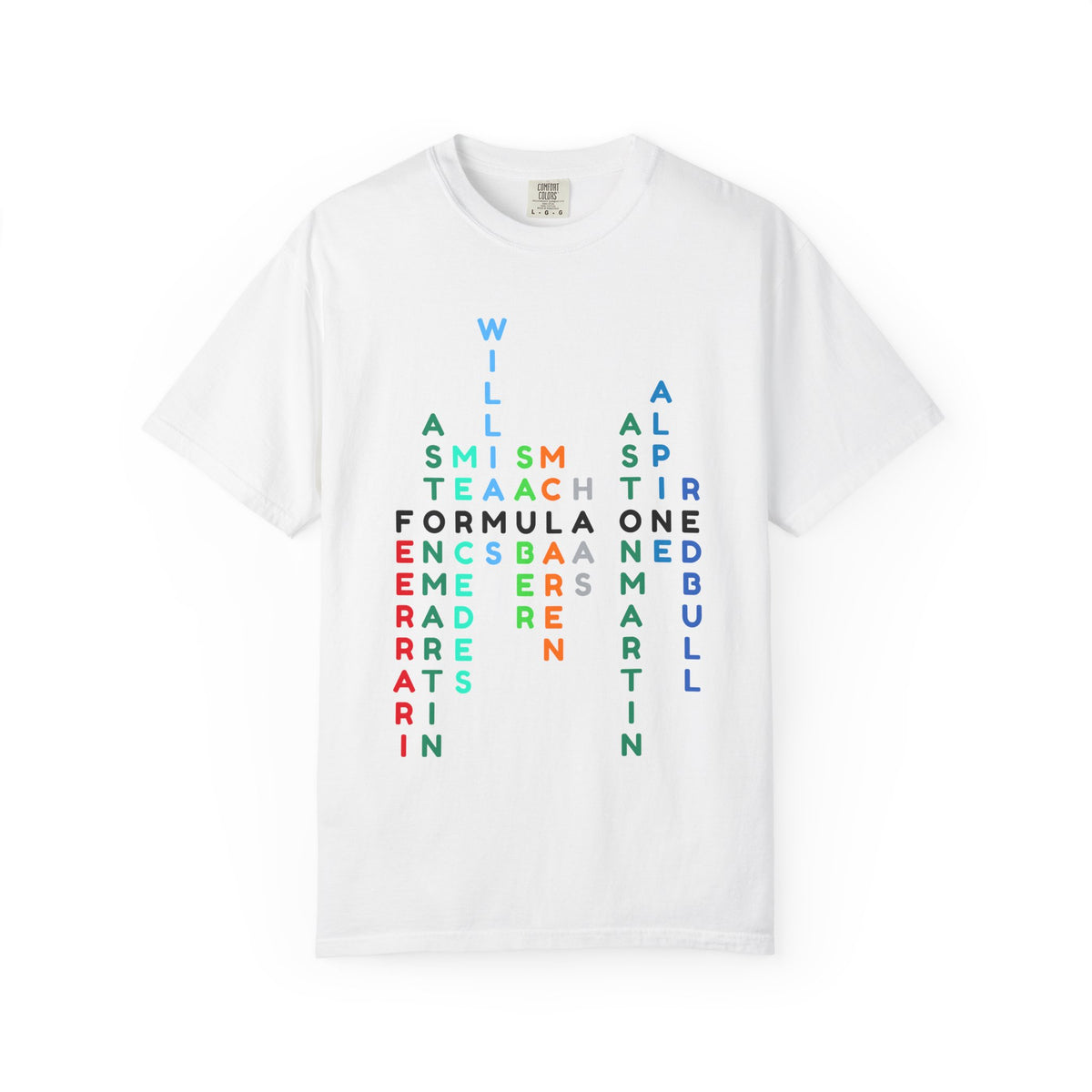 Formula 1 Teams T-Shirt – F1 Grid Word Art Racing Shirt for Motorsport Fans