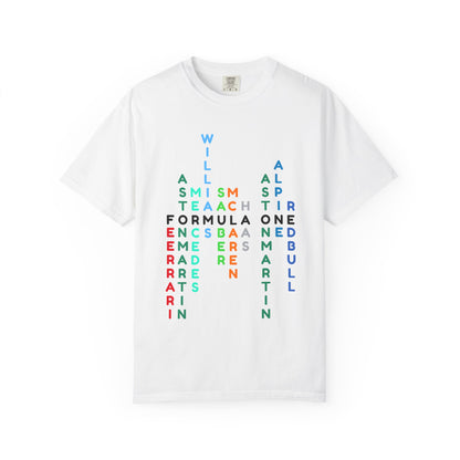 Formula 1 Teams T-Shirt – F1 Grid Word Art Racing Shirt for Motorsport Fans