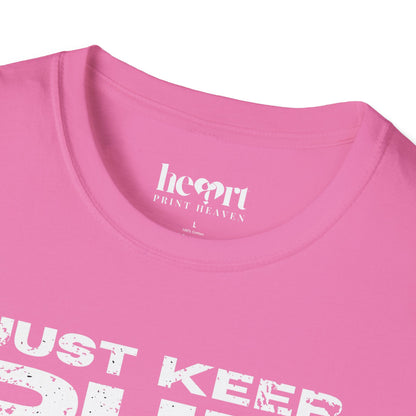 Just Keep Running Men's T-Shirt – Motivational Running Apparel for Active Men