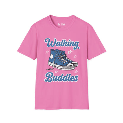 Walking Buddies Blue Shoes T-Shirt 👟🚶‍♀️ | Fun Fitness & Friendship Tee