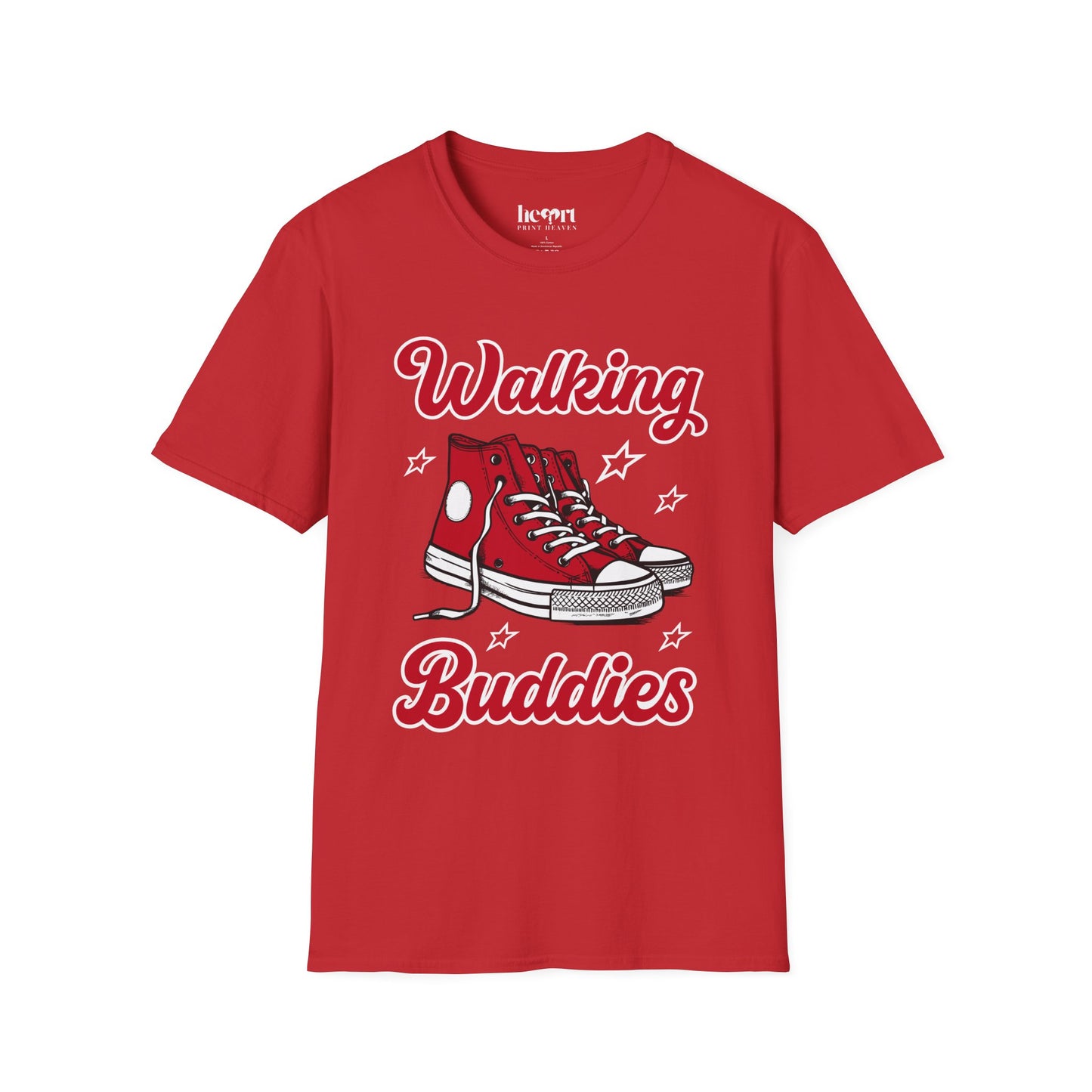 Walking Buddies T-Shirt 👟 | Red Shoes Design for Walking Partners & Friends