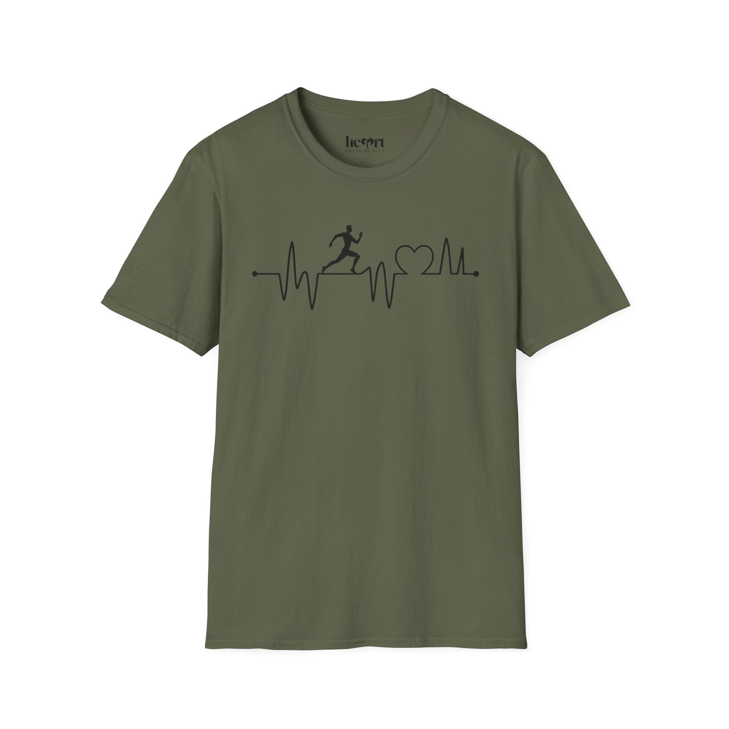 Runner’s Heartbeat T-Shirt – Running Enthusiast Shirt for Marathon & Fitness Lovers