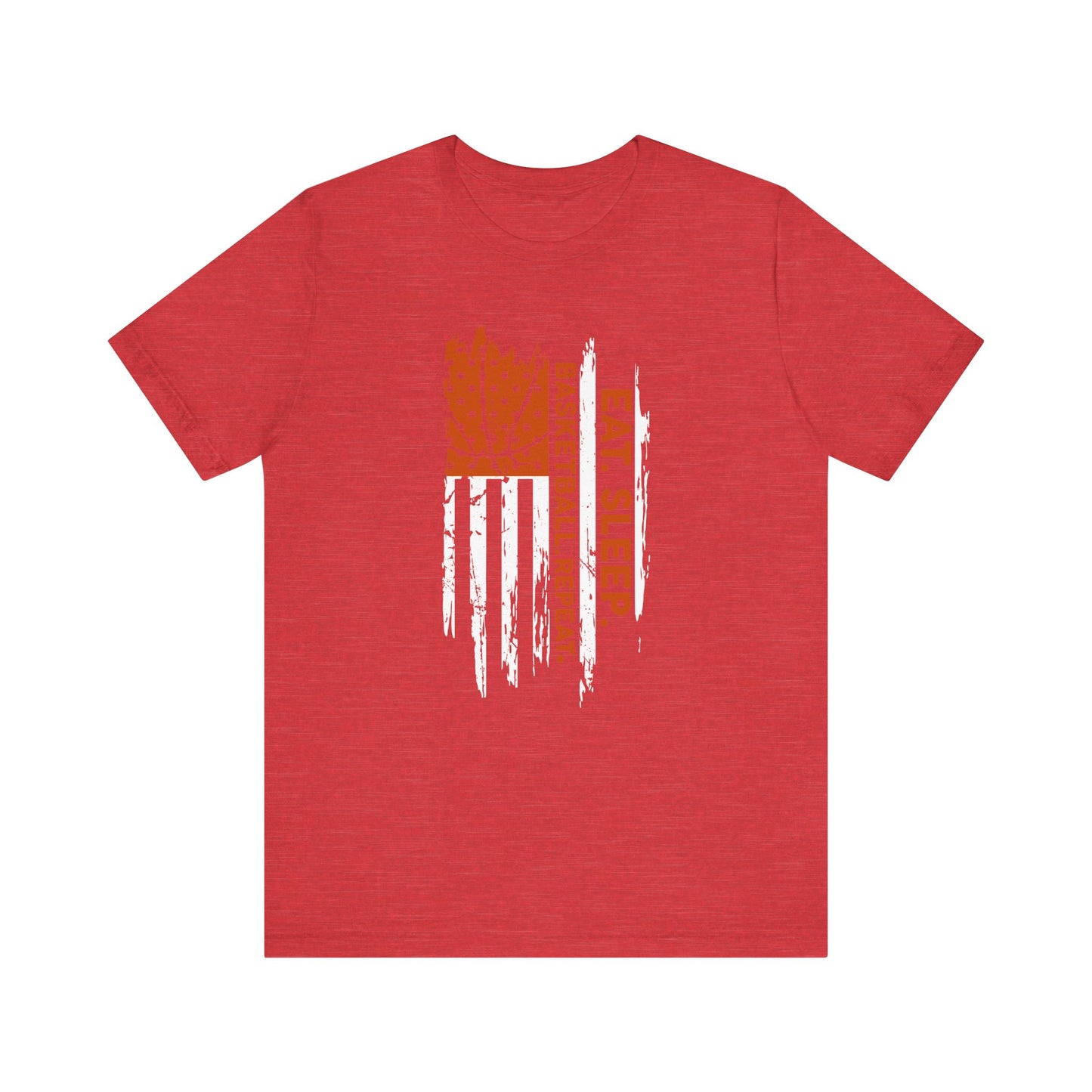 Eat Sleep Basketball Repeat Basketball American Flag T-Shirt