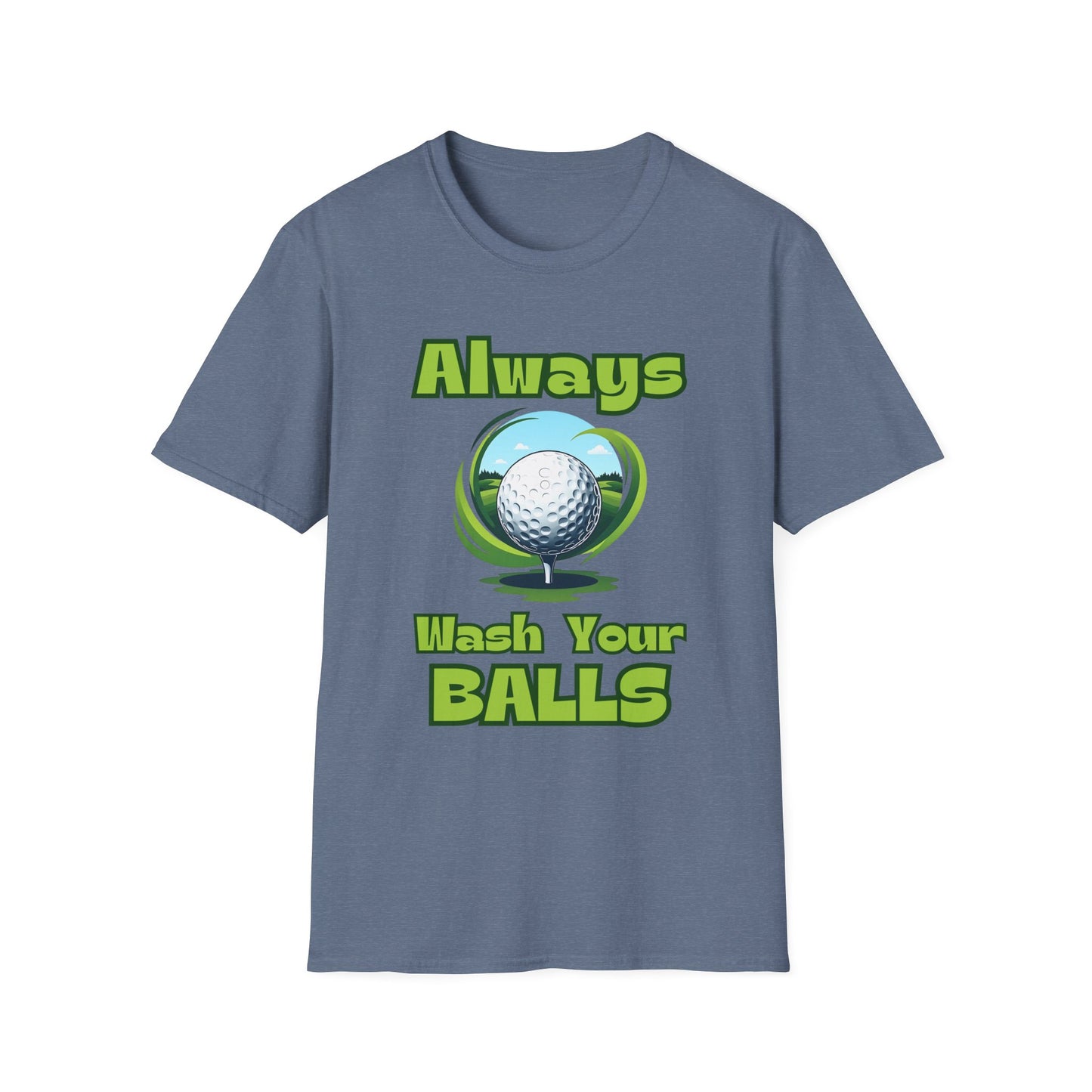 Always Wash Your Balls Golf Tee – Funny Vintage Golf Humor Sports T-Shirt