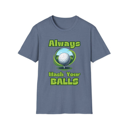 Always Wash Your Balls Golf Tee – Funny Vintage Golf Humor Sports T-Shirt