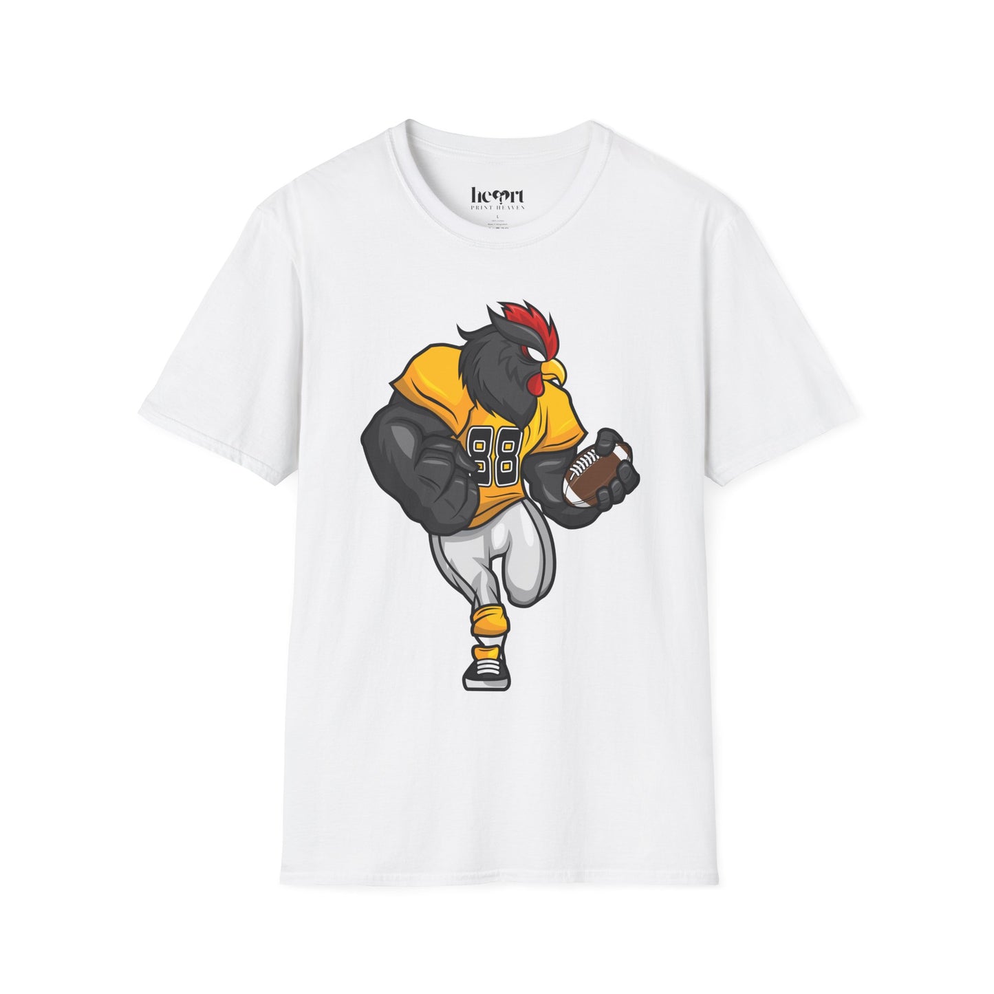Black Rooster American Football Mascot T-Shirt – Bold Sports Tee for Fans and Teams 🏈