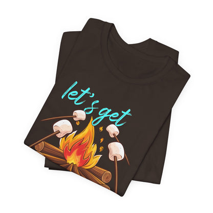 Let’s Get Toasted Campfire T-Shirt – Funny Camping Graphic Tee for Outdoor Lovers