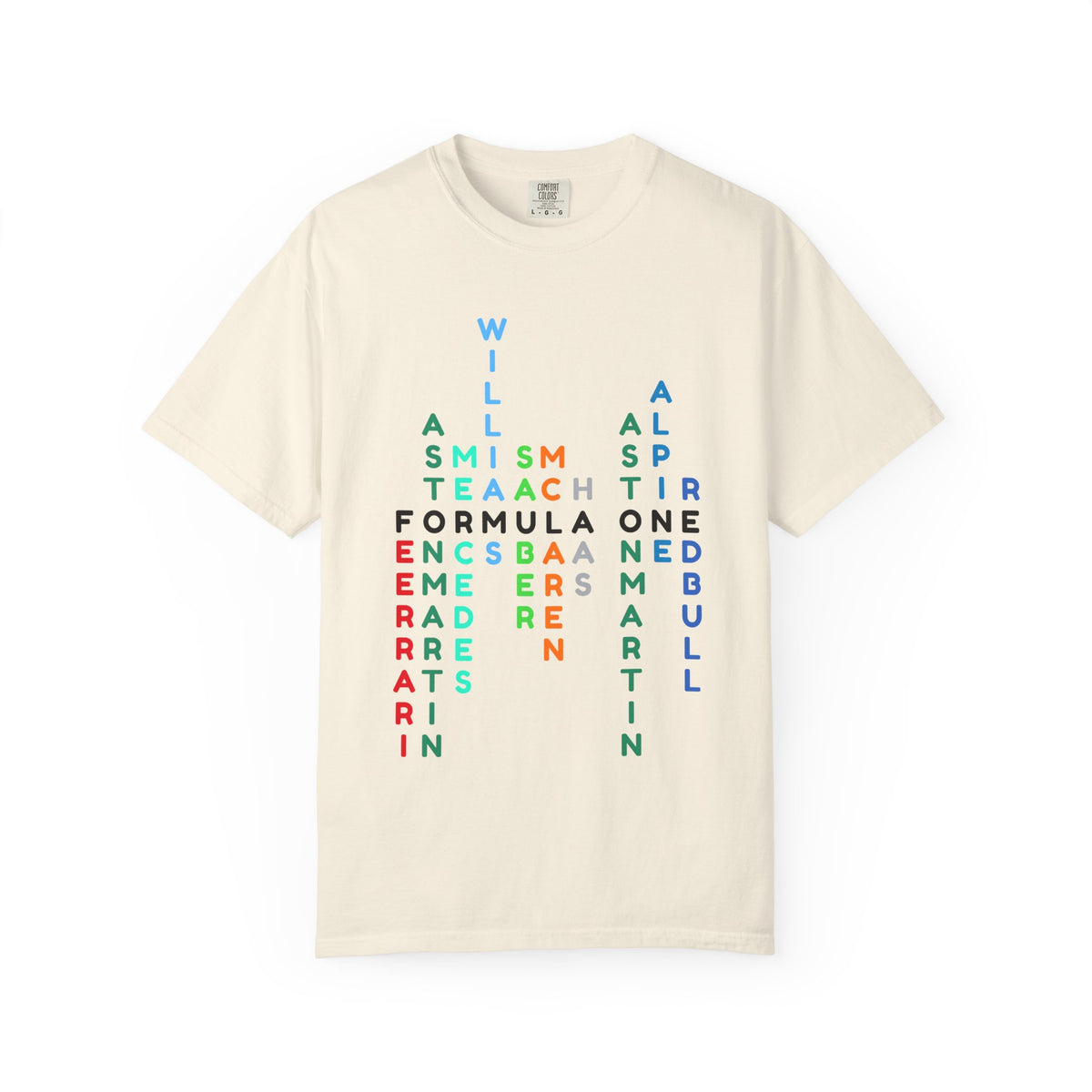 Formula 1 Teams T-Shirt – F1 Grid Word Art Racing Shirt for Motorsport Fans