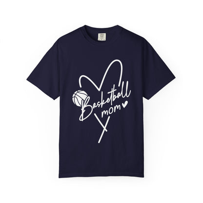 Basketball Mom Heart T-Shirt 🏀 | Cute Cursive Basketball Mom Tee
