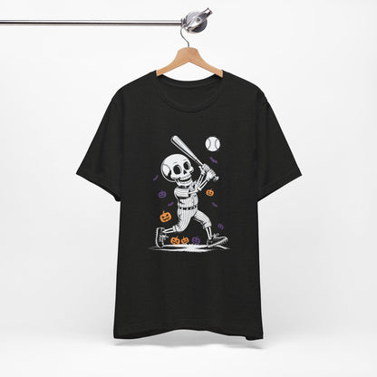 Skeleton Halloween Baseball T-shirt