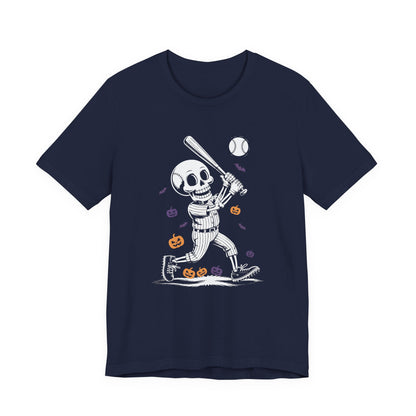 Skeleton Halloween Baseball T-shirt