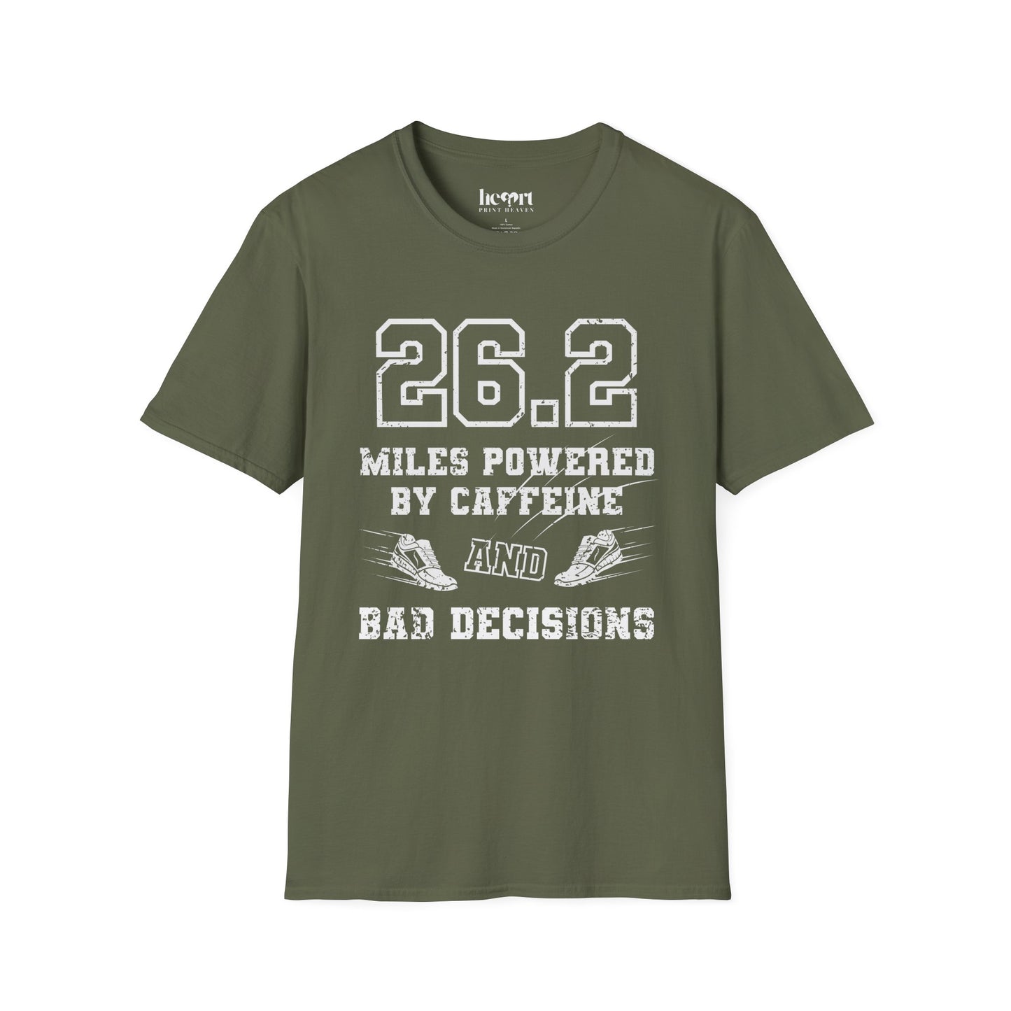 26.2 Miles Powered by Caffeine And Bad Decisions – Funny Marathon Running T-Shirt