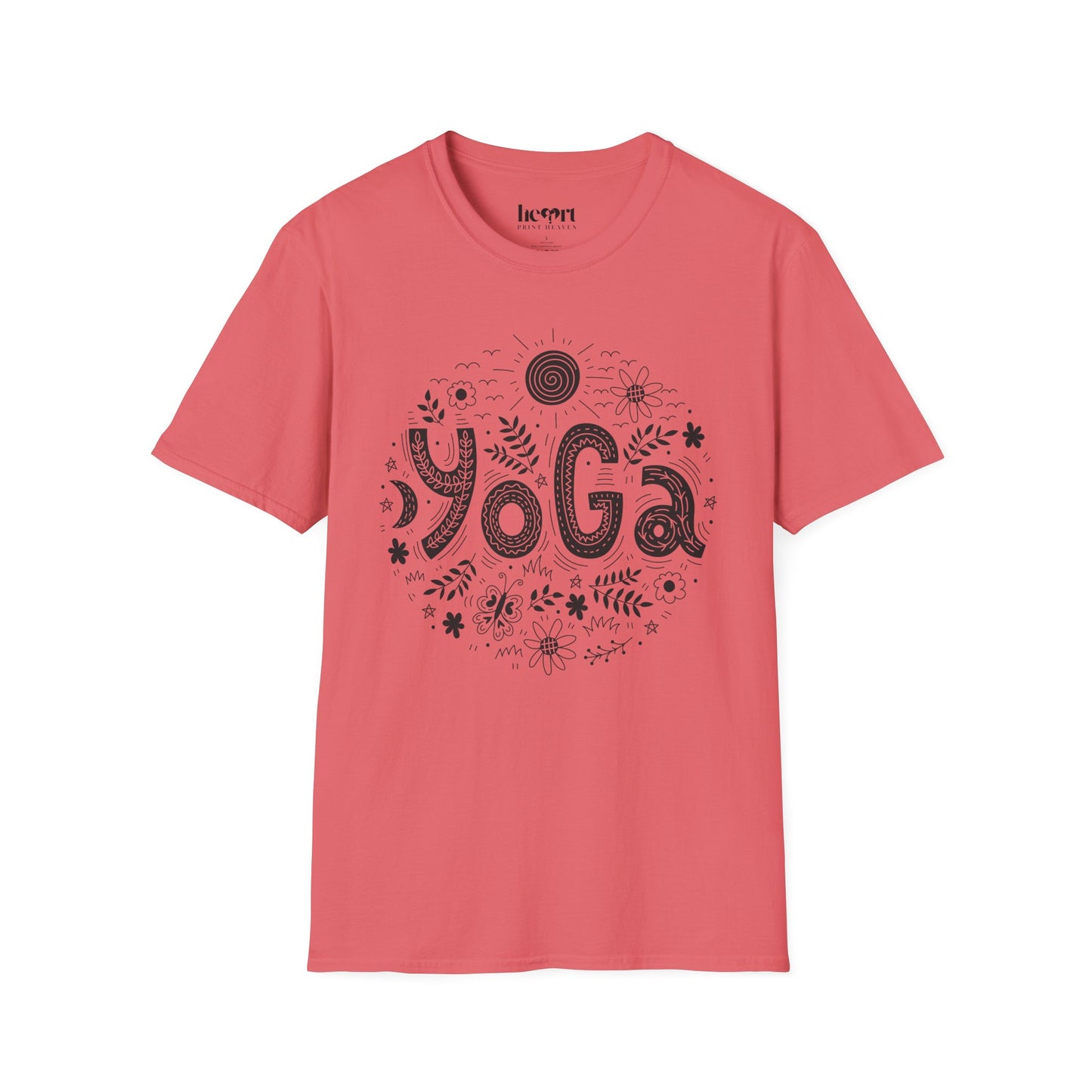 Yoga Doodle Lettering – Artistic & Meditative T-Shirt 🧘‍♀️✨
