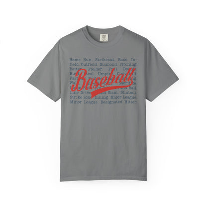 Baseball Terminology T-Shirt ⚾ | Vintage Script Baseball Words Graphic Tee