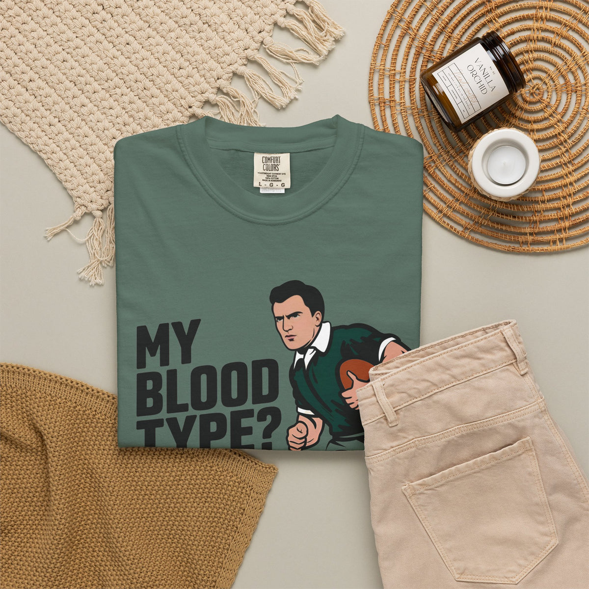 My Blood Type? Rugby Positive T-Shirt 🏉 | Funny Rugby Enthusiast Tee