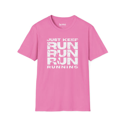 Just Keep Running Men's T-Shirt – Motivational Running Apparel for Active Men