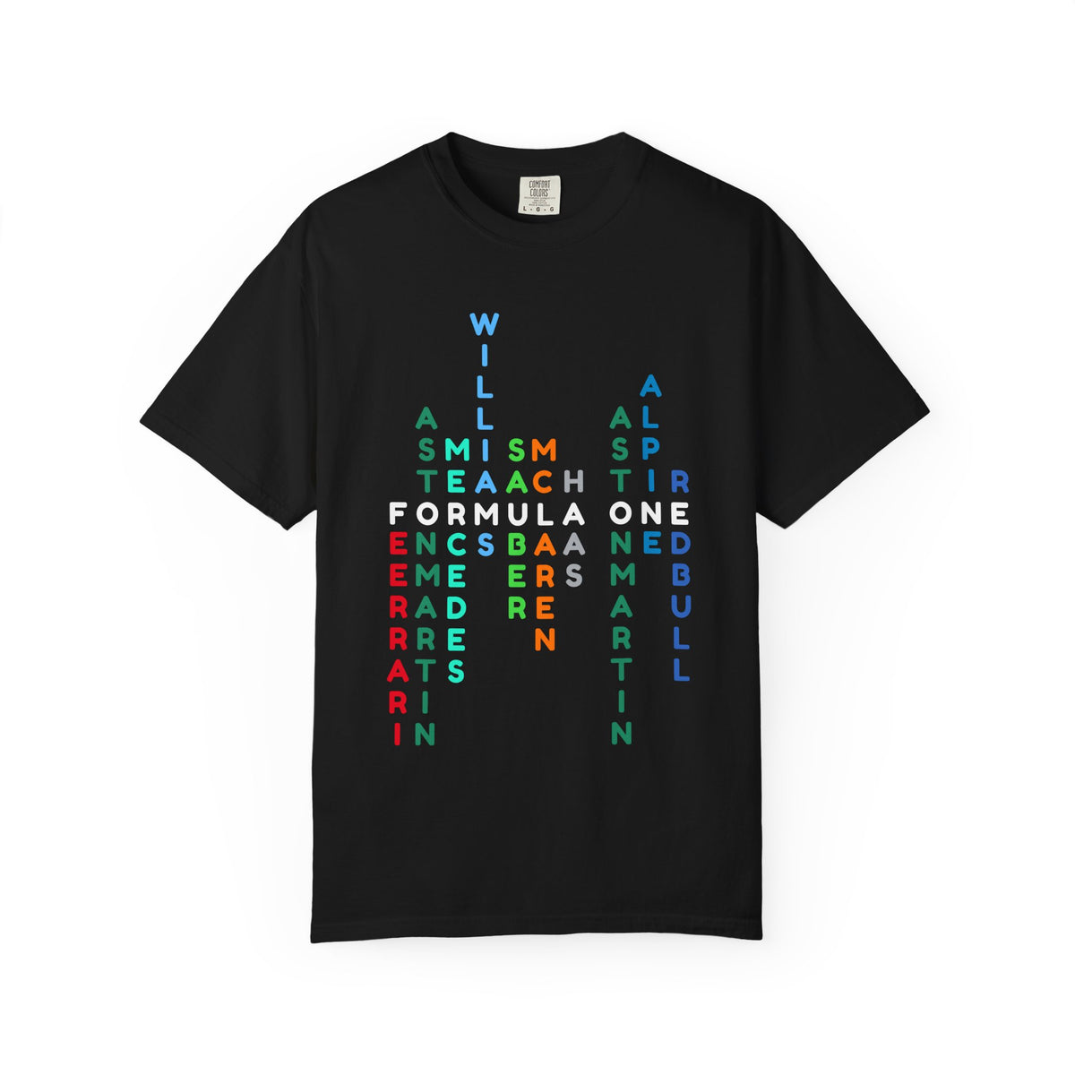 Formula 1 Teams T-Shirt – F1 Grid Word Art Racing Shirt for Motorsport Fans